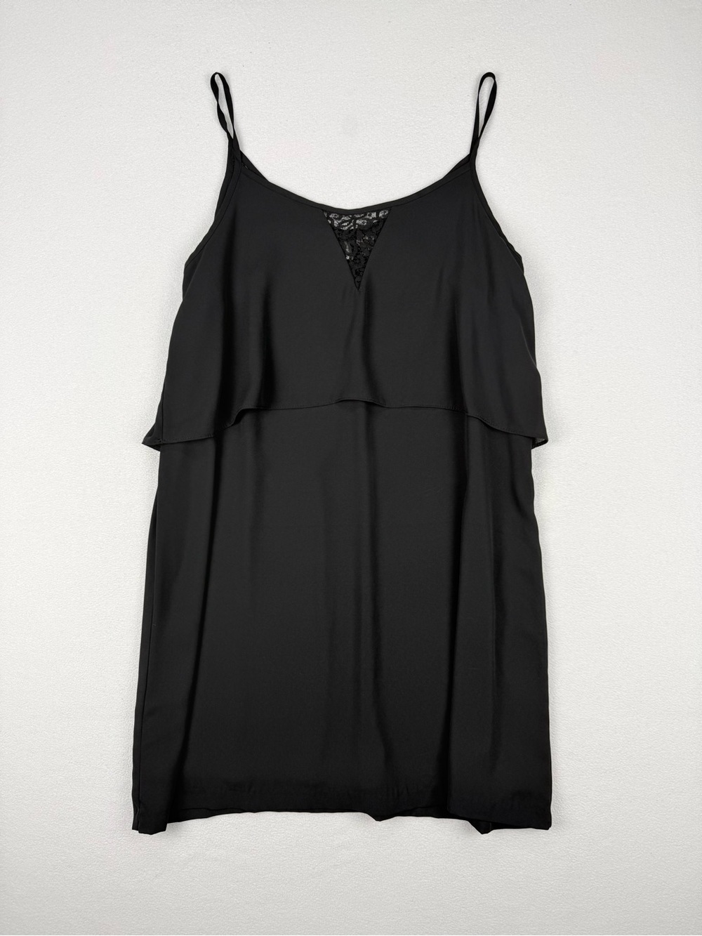NWT Reitmans Black Layered Cami Dress Lace Detail Sleeveless Slip Dress
